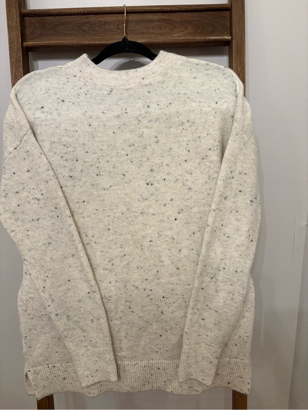 LOFT Cream Speckled Crewneck Sweater (0434)